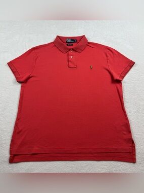 Polo Ralph Lauren flesh pony polo shirt men’s XL red Pima interlock short sleeve